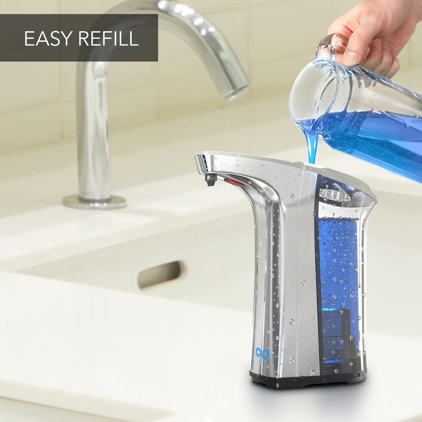 Everlasting Comfort Automatic Soap Dispenser, Touchless Hand & Dish Soap Dispenser, Liquid Soap Dispenser for Bathroom, Kitchen - Distributeur Savon Automatique (500ml)
