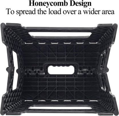 KOADOA Folding Step Stool, 9 Inch Plastic Foldable Step Stool for Kids Adults - Holds Up to 330 lbs Foot Stool with Non-Slip Surface, Carry Handle for Kitchen Bathroom Bedroom