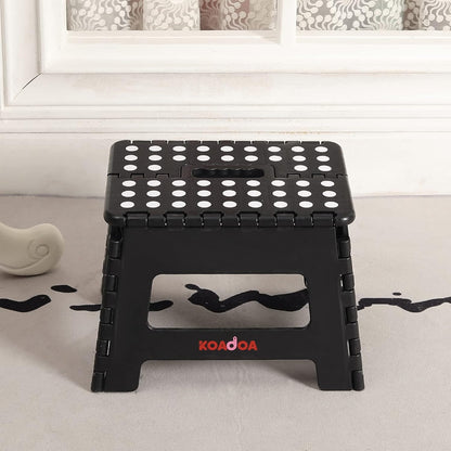 KOADOA Folding Step Stool, 9 Inch Plastic Foldable Step Stool for Kids Adults - Holds Up to 330 lbs Foot Stool with Non-Slip Surface, Carry Handle for Kitchen Bathroom Bedroom