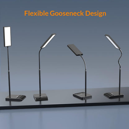LEPOWER Upgrade LED Desk Lamp, 800LM Bright Table Lamps for Home Office, Eye-Caring Reading Lights for Desk, Touch Control Gooseneck Lamp, 50 Lighting Modes Reading Lamps for Bedroom Office(Black)