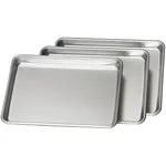 Tramontina Aluminum Baking Sheet Pan, Quarter Size, 9.5"L x 13"W, 3 ct