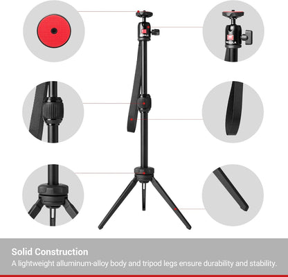 NEBULA Capsule Series Adjustable Tripod Stand, Compact, Aluminum Alloy Portable Projector Stand for Mini Projector, Universal Mount, Swivel Ball Head