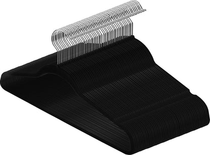 Utopia Home Pack of 50 Premium Non Slip Velvet Hangers 360 Degree rotatable Hook Durable & Slim Coat - Pant Hangers - Black