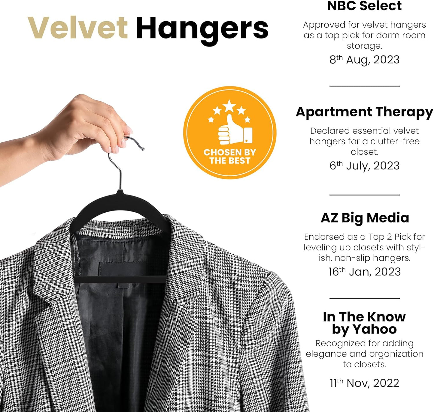 Utopia Home Pack of 50 Premium Non Slip Velvet Hangers 360 Degree rotatable Hook Durable & Slim Coat - Pant Hangers - Black
