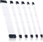 Braided ATX Sleeved Cable Extension Kit for Power Supply Cable Kit, PSU Connectors, 24 Pin, 8 Pin, 6 Pin 4 + 4 Pin, 6 Pack, with Cable Comb 24 Pieces Set 24-Pin, 8-Pin, 6-Pin (White)