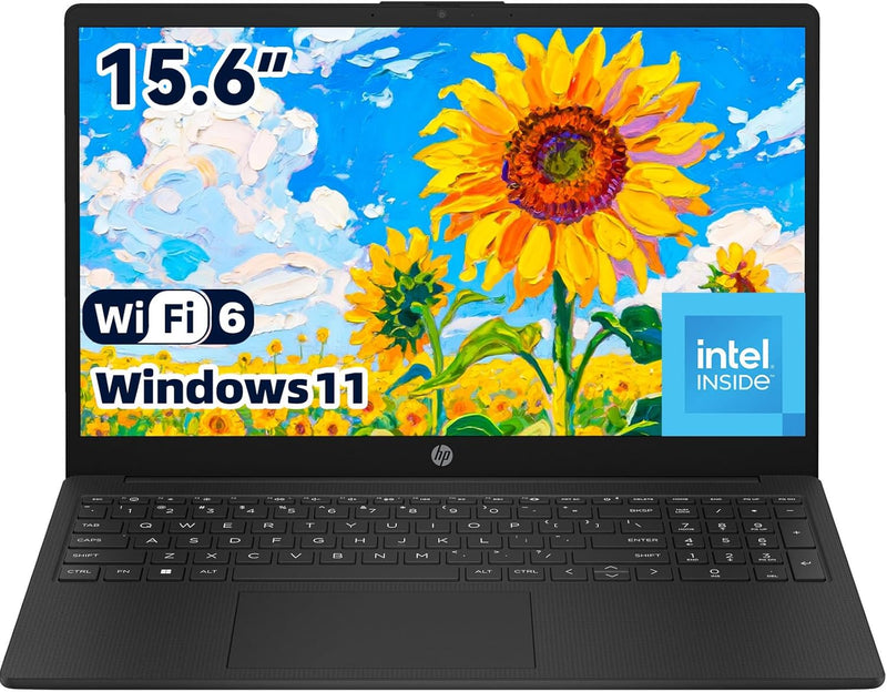 HP 15 Lightweight Student and Home Laptop, 15.6" HD Anti-Glare Display, Intel Processor N100, Intel UHD Graphics, 4GB DDR4 Memory, 128GB UFS Storage, Wi-Fi 6, Bluetooth 5.3, Windows 11 Home in S Mode