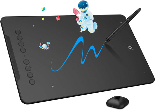 Drawing Tablet - 10x6.25 Inch XP-Pen Deco 01 V3 Drawing Pad, Graphic Tablet 16384 Levels Pressure Battery-Free Pen with Tilt Function and 8 Shortcut Keys, Compatible with PC, Chromebook, Android，MAC