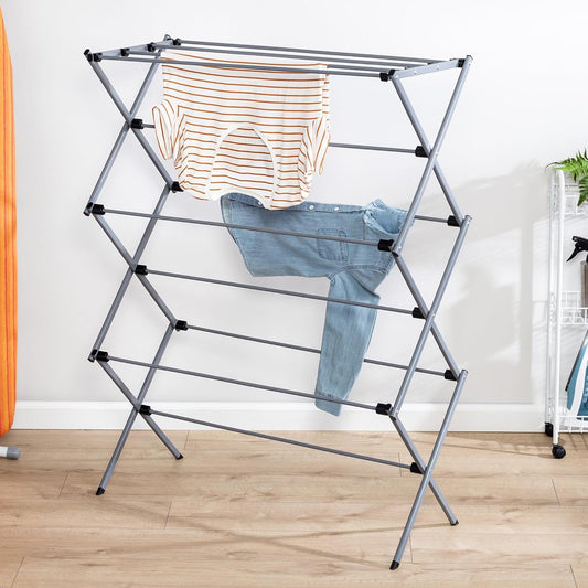 Honey-Can-Do Oversize Collapsible Clothes Drying Rack DRY-09066 Silver, 50 lbs - PuriLite