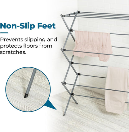 Honey-Can-Do Oversize Collapsible Clothes Drying Rack DRY-09066 Silver, 50 lbs
