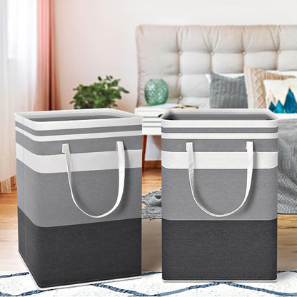 DZOMK 3-Pack Large Laundry Basket,80L Collapsible Large Laundry Baskets with Easy Carry Handles Freestanding Waterproof Clothes Hamper Storage Basket for Toys Clothes Organizer(Gradient Grey)