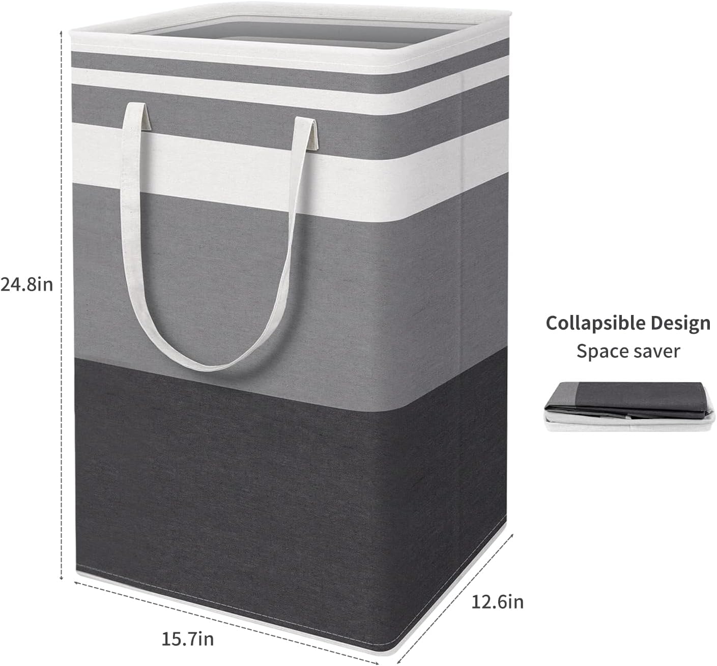DZOMK 3-Pack Large Laundry Basket,80L Collapsible Large Laundry Baskets with Easy Carry Handles Freestanding Waterproof Clothes Hamper Storage Basket for Toys Clothes Organizer(Gradient Grey)