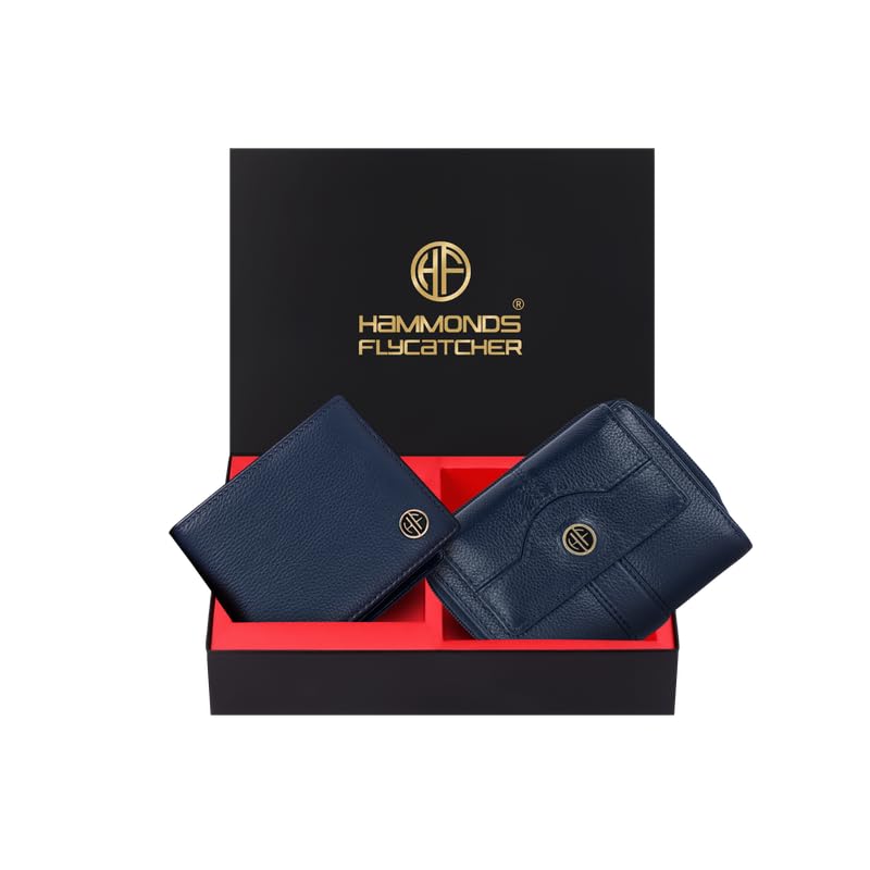 HAMMONDS FLYCATCHER Pure Cow Leather Wallet Combo Gift Set – Wedding Anniversary Gifts for Couples - PuriLite