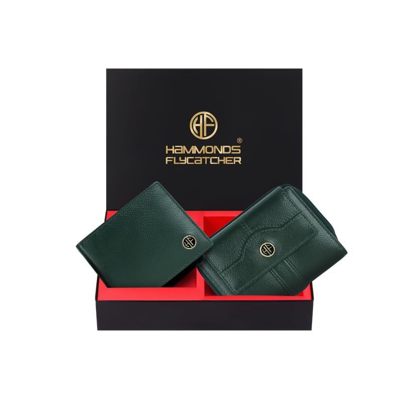 HAMMONDS FLYCATCHER Pure Cow Leather Wallet Combo Gift Set – Wedding Anniversary Gifts for Couples - PuriLite