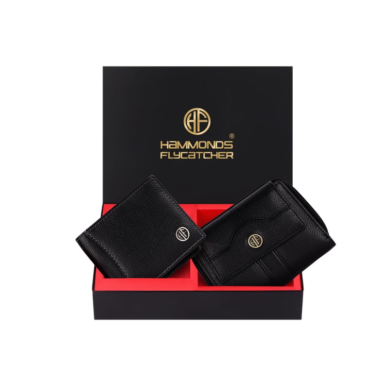 HAMMONDS FLYCATCHER Pure Cow Leather Wallet Combo Gift Set – Wedding Anniversary Gifts for Couples - PuriLite