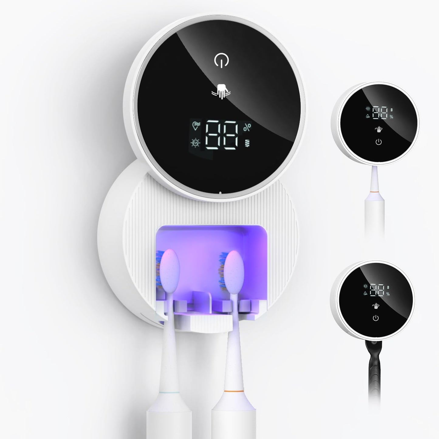 Toothbrush Sanitizer - Electric Toothbrush Holder - UV Toothbrush Cleaner - Wall-Mounted Toothbrush Cleaner - Smart Toothbrush Cleaner - PuriLite