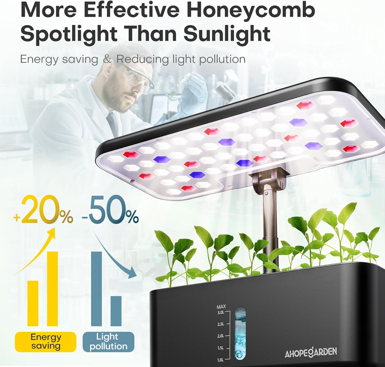 Indoor Gardening Kit - 10 Pods Plant Germination Kit - Hydroponic Growing System - Hydroponic Plant with LED Grow Light - Smart Garden Planter for Home Gardening - PuriLite