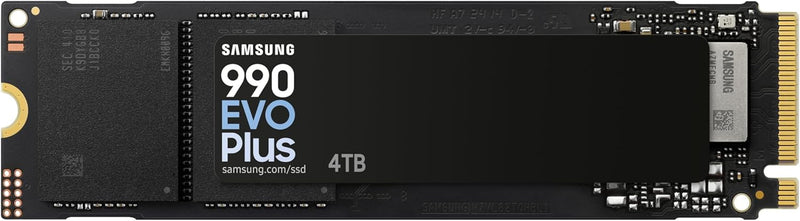 Samsung 990 EVO Plus - 4TB PCIe Gen4. X4, Gen5. X2 NVMe 2.0 - M.2 Internal SSD, Speed Up to 7,250 MBs, Upgrade Storage for PC-Laptops, HMB Technology and Intelligent Turbowrite (MZ-V9S4T0B/AM)