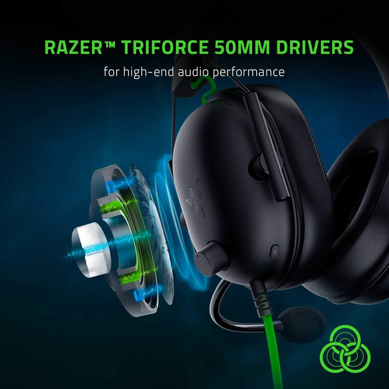 Razer BlackShark V2 X Gaming Headset: 50mm Drivers - Cardioid Mic - Memory Foam Cushion - Lightweight- Comfortable, Noise Isolating Earcups - for PC, PS4, PS5, Switch - 3.5mm Audio Jack - Black