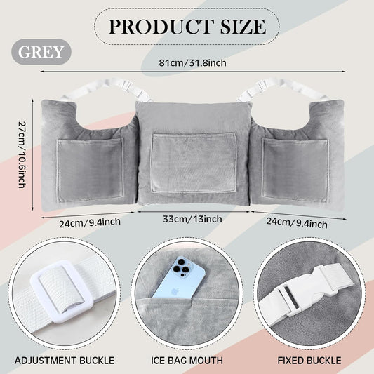 Mastectomy Pillow Post Surgery, Breast Pillow for After Breast Cancer Mastectomy Necessities, Surgery Recovery Gifts for Women(Gray) - PuriLite