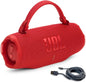 JBL Charge 6 (Red) + Bundle with USB-C Braided Cable