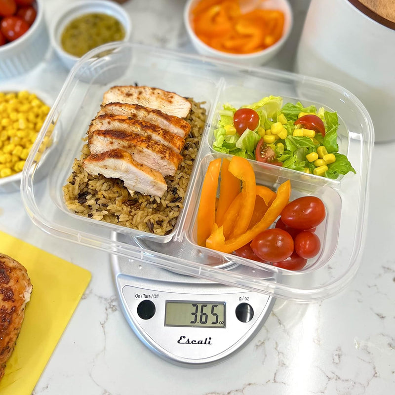 Escali Primo P115C Premium Kitchen Food Scale for Baking and Cooking, Lightweight and Durable Design, LCD Digital Display, Chrome