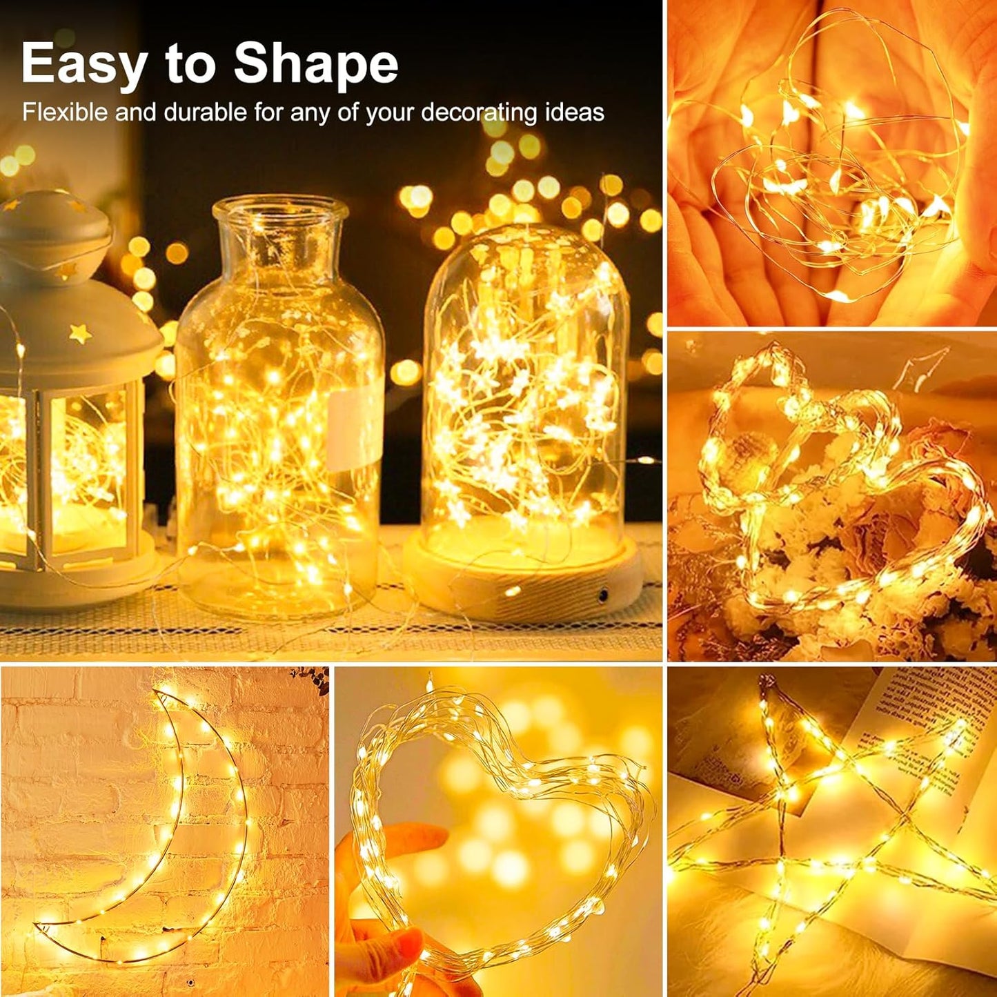 [ 30 Pack ] Fairy Lights Battery Operated String Lights 7 FT/20 LED Mini Twinkle Battery Lights Small Fairy Lights for Mason Jars Outdoor Party Christmas Bedroom Decor, Warm White