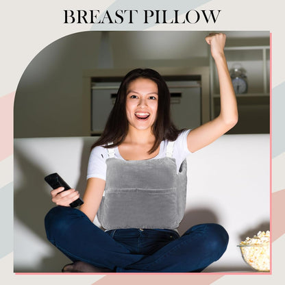 Mastectomy Pillow Post Surgery, Breast Pillow for After Breast Cancer Mastectomy Necessities, Surgery Recovery Gifts for Women(Gray)
