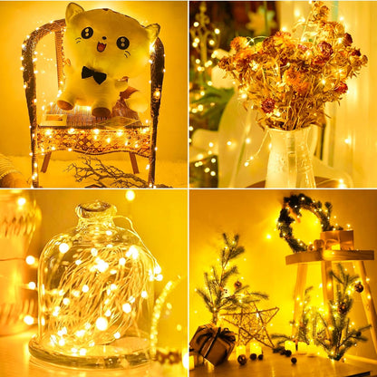 [ 30 Pack ] Fairy Lights Battery Operated String Lights 7 FT/20 LED Mini Twinkle Battery Lights Small Fairy Lights for Mason Jars Outdoor Party Christmas Bedroom Decor, Warm White