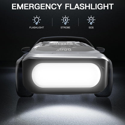 Portable Car Jump Starter with Air Compressor – 6000A 12V Jump Box – 150 PSI Tire Inflator – 21800mAh Power Bank – Digital Display & Smart Jumper Cables