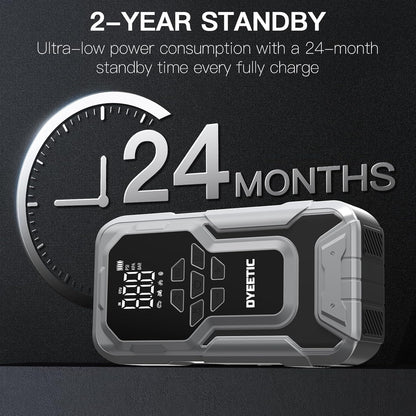 Portable Car Jump Starter with Air Compressor – 6000A 12V Jump Box – 150 PSI Tire Inflator – 21800mAh Power Bank – Digital Display & Smart Jumper Cables