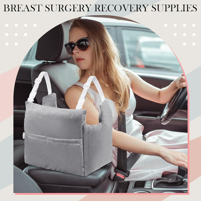 Mastectomy Pillow Post Surgery, Breast Pillow for After Breast Cancer Mastectomy Necessities, Surgery Recovery Gifts for Women(Gray)