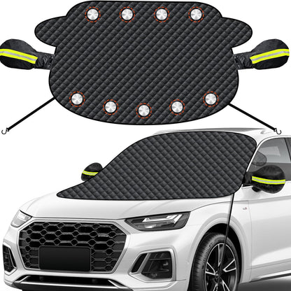 Windshield Snow Cover - Windshield Cover for Snow - Magnetic Car Windshield Cover for Ice and Snow - Frost Shield with 9 Magnets and Side Wing Mirror Cover - Water Resistant Car Windshield Protection - PuriLite