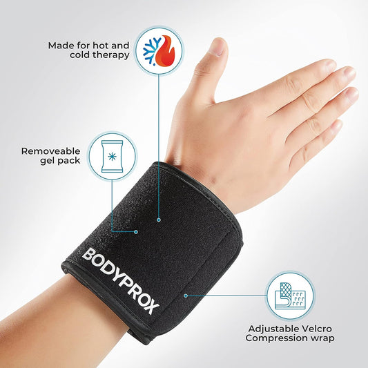 Cold & Hot Therapy Wrap by Bodyprox- Reusable Gel Pack for Pain Relief: Great for Sprains, Muscle Pain, Bruises, Injuries, Etc. (Foot, Arm, Elbow, Ankle). - PuriLite
