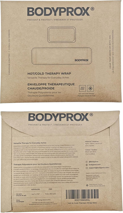 Cold & Hot Therapy Wrap by Bodyprox- Reusable Gel Pack for Pain Relief: Great for Sprains, Muscle Pain, Bruises, Injuries, Etc. (Foot, Arm, Elbow, Ankle).