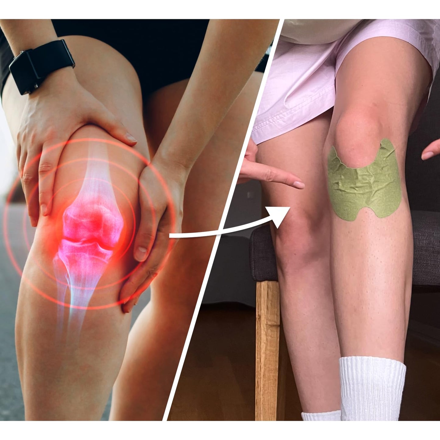 Original Wellnee Herbal Knee Patch - Wellknee Plaster for Knee su, Back Pain, Lower Back Pain, Neck Pain, Shoulders Pain, Muscle Pain - Adhesive Heat Patches Made with Natural Herbs (10 Pads)