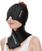 ONLYCARE Migraine Relief Cap and Neck Ice Pack Wrap Gel Set, Upgrade Soothing Headache Relief Cap and Shoulder Cold Pack, Hot and Cold Compress, Relief of Pain, Swelling, Office Pressure (Black)