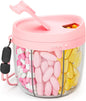 AUVON Cute Pill Organizer with 7 Large Compartments, Portable Pill Box 7 Day with Wide Opening for Easy Use, Travel Pill Container for Medications, Vitamins, Fish Oils, Supplements