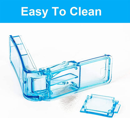 Qeedee Pill Slicer 2 Pack, Pill Cutter for Small or Large Pills, Tablet Splitter Portable Pill Splitter for Vitamins or Pills Cutting, Blue and Black