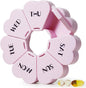 MOLN HYMY Cute Weekly Pill Organizer 7 Day, Large Vitamin Case Once Daily, Floral Pill Container for Fish Oil/Medication/Supplements (Purple Pink)