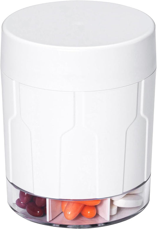 Extra Large Supplement Organizer, Betife Moisture-Proof Jumbo Pill Dispenser with 7 Large Compartments, Pill Boxes and Organizer to Hold Monthly Vitamin or Medication (White)