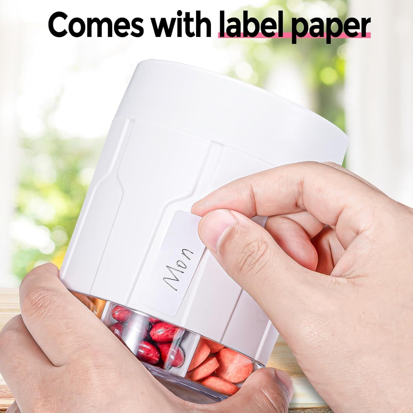 Extra Large Supplement Organizer, Betife Moisture-Proof Jumbo Pill Dispenser with 7 Large Compartments, Pill Boxes and Organizer to Hold Monthly Vitamin or Medication (White)