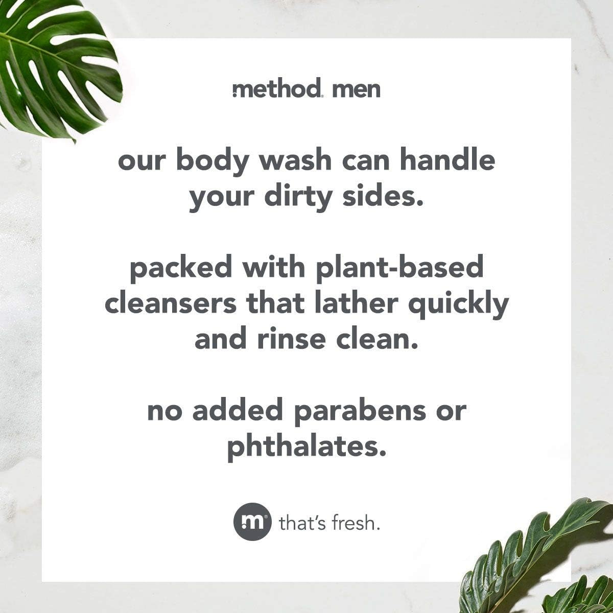 Method Mens Body Wash, Shower Gel and Body Soap that Revitalises and Refreshes the Skin for a Deep Clean, Sea + Surf Scent, 828 ml