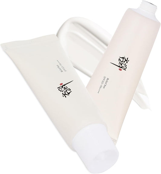 2PC Relief Sun Organic Sunscreen SPF50+, PA++++ Rice and Probiotics | Korean Skin Care Solution for All Skin Types | Nourishing Skin Protection