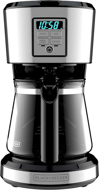 BLACK+DECKER 12 Cup Programmable Coffee Maker in Stainless Steel, CM1231SC
