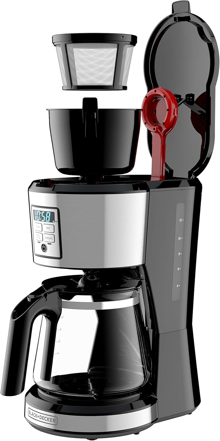 BLACK+DECKER 12 Cup Programmable Coffee Maker in Stainless Steel, CM1231SC