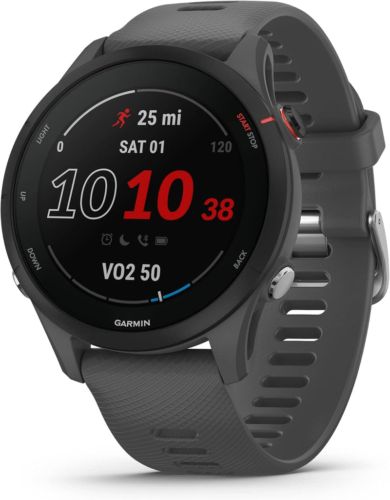 Garmin Forerunner® 255, GPS Running Smartwatch, Advanced Insights, Long-Lasting Battery, Slate Gray, 46 MM