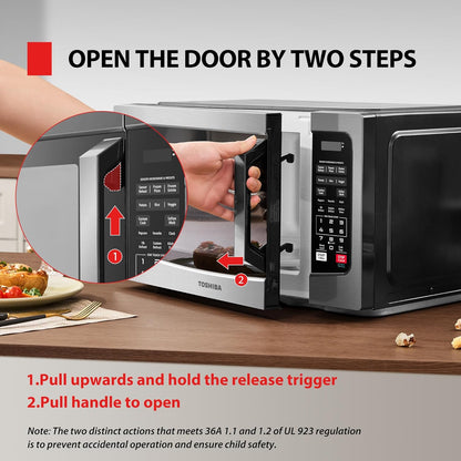 TOSHIBA ML-EM31P(SS)/CA Microwave Oven with Smart Sensor, Easy Clean Interior, ECO Mode, and Sound On/Off, 1.2 Cu. ft, Stainless Steel