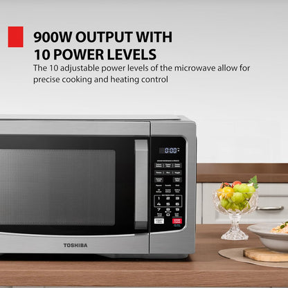 TOSHIBA ML-EM31P(SS)/CA Microwave Oven with Smart Sensor, Easy Clean Interior, ECO Mode, and Sound On/Off, 1.2 Cu. ft, Stainless Steel