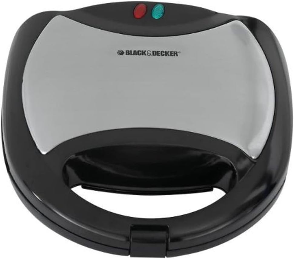BLACK+DECKER All in One Grill: Waffle Maker, Panini Press, Grill and Griddle, Black/Silver, WG1041WC