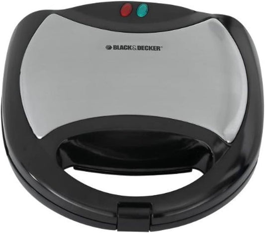 BLACK+DECKER All in One Grill: Waffle Maker, Panini Press, Grill and Griddle, Black/Silver, WG1041WC